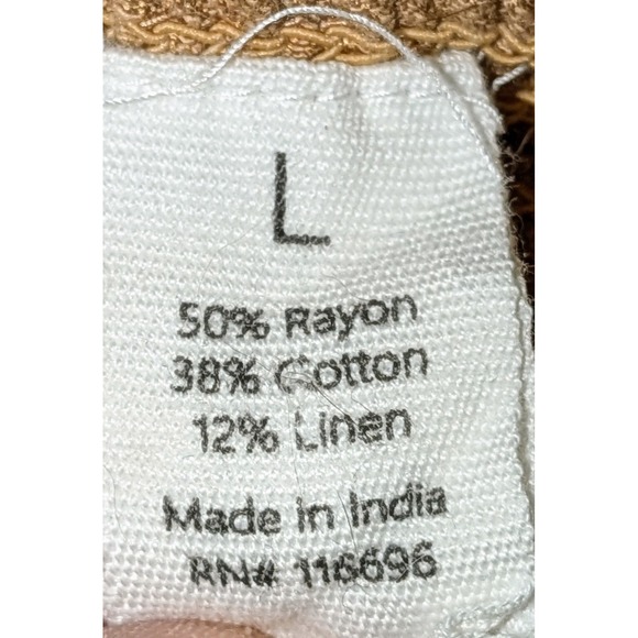 Midnight Sky Brown Twisted Front Smocked Square Neck Cap Sleeve Crop Top L - Picture 5 of 8